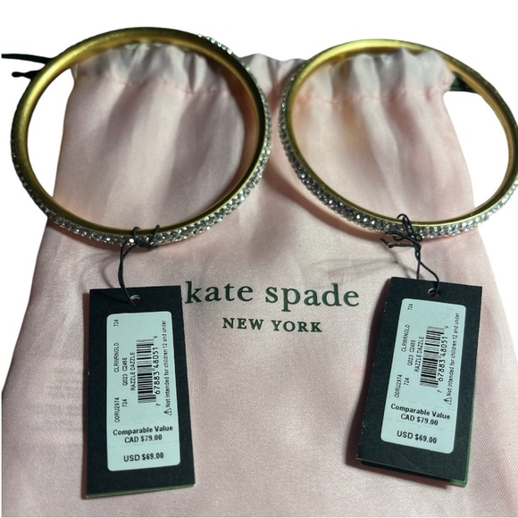NWT Kate Spade ♠️ New York Razzle Dazzle Gold Bangle Bracelet. One Size. - Picture 12 of 12